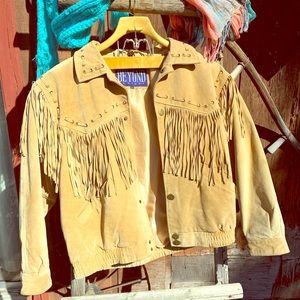 Suede Fringe Jacket Size: L - Fun Vintage